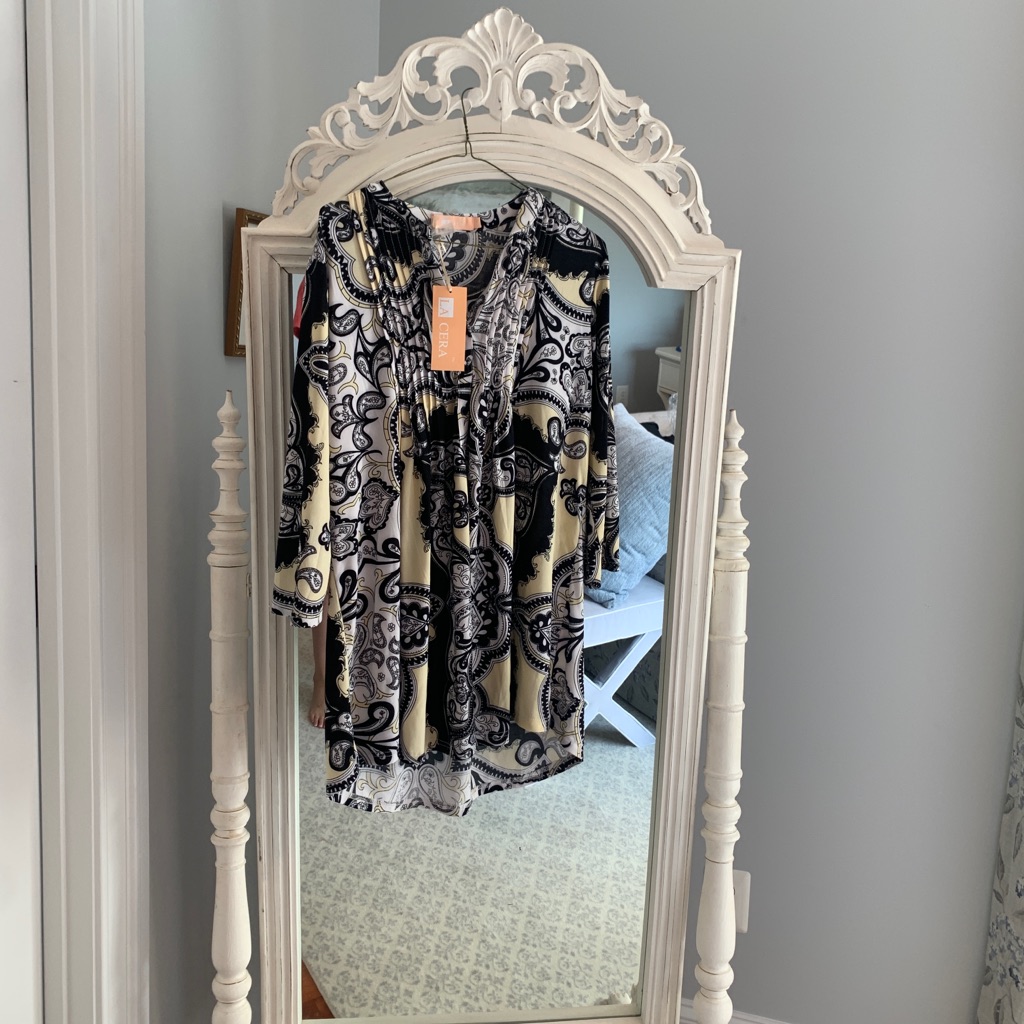 Nwt La Cera Tunic Top In Yellow & Black Size Small